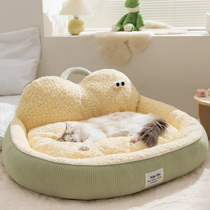 Cat Bed, All-Season Universal Dog Bed Dog Bed Warm Sleeping Pad for Autumn and Winter, Neck Guard, Mountain Support Dog Bed Pet